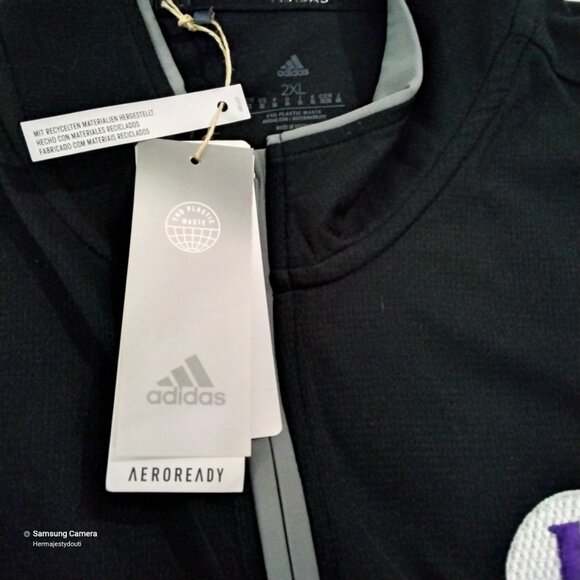 Men's Adidas Aeroready Light Weight Quarter Zip Golf Black Sweatshirt NWT 2XL - Picture 3 of 6
